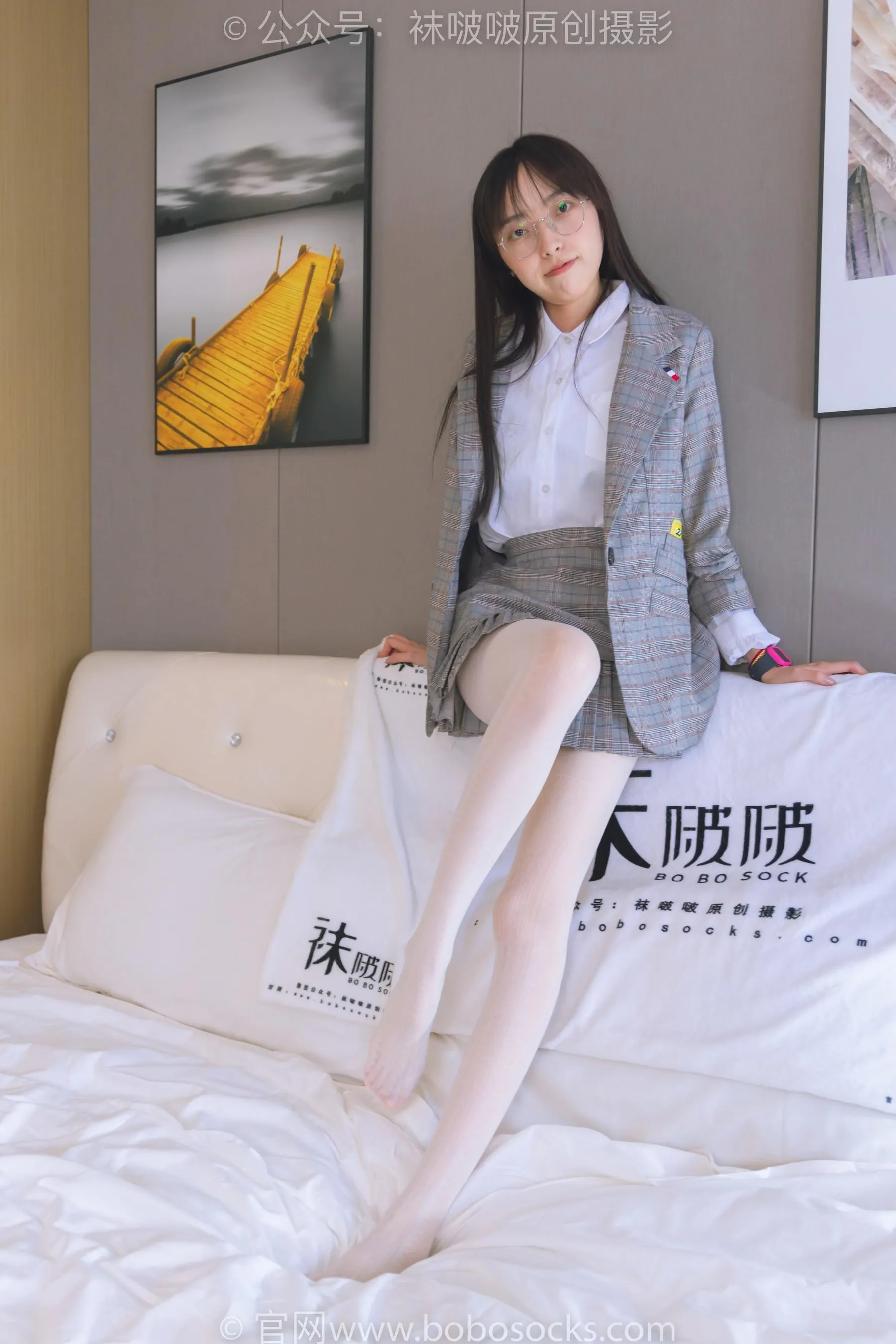 [BoBoSocks袜啵啵]NO.202 稚予-皮鞋、白色蕾丝丝袜、ol风[23] [53P]插图7